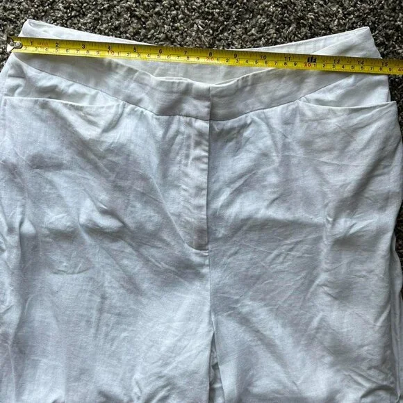 Jones New York White Linen Pants Wmn 8 Summer Wide Leg Outdoors Breathable Flowy - Picture 3 of 7